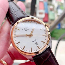 Load image into Gallery viewer, Tissot T Classic PR 100 Quartz White Dial Brown Leather Strap Watch for Men - T101.410.26.031.00