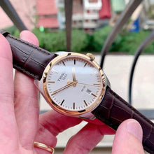 Load image into Gallery viewer, Tissot T Classic PR 100 Quartz White Dial Brown Leather Strap Watch for Men - T101.410.26.031.00