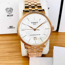 Load image into Gallery viewer, Tissot T Classic Carson Premium Automatic White Dial Rose Gold Steel Strap Watch for Men - T122.407.33.031.00