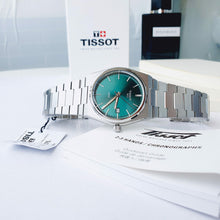 Load image into Gallery viewer, Tissot PRX Green Dial Silver Steel Strap Watch For Men - T137.410.11.091.00