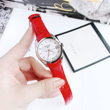 Load image into Gallery viewer, Tissot Couturier Lady Silver Dial Red Leather Strap Watch for Women - T035.210.16.031.01
