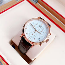 Load image into Gallery viewer, Tissot Carson Premium Chronograph White Dial Brown Leather Strap Watch For Men - T122.417.36.011.00