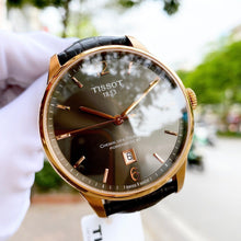 Load image into Gallery viewer, Tissot T Classic Chemin Des Tourelles Powermatic 80 Brown Dial Brown Leather Strap Watch for Men - T099.407.36.447.00
