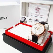 Load image into Gallery viewer, Tissot Des Tourelles Chronograph Silver Dial Brown Leather Strap Watch For Men - T099.427.36.038.00