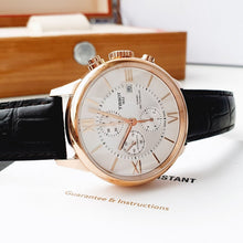 Load image into Gallery viewer, Tissot Des Tourelles Chronograph Silver Dial Brown Leather Strap Watch For Men - T099.427.36.038.00