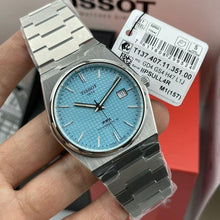 Load image into Gallery viewer, Tissot PRX Powermatic 80 Ice Blue Tiffany Dial Silver Steel Strap Watch for Men - T137.407.11.351.00