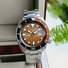 Load image into Gallery viewer, Seiko 5 Sports Sonar Special Edition Brown Dial Silver Steel Strap Watch For Men - SRPJ47K1