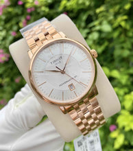 Load image into Gallery viewer, Tissot T Classic Carson Premium Automatic White Dial Rose Gold Steel Strap Watch for Men - T122.407.33.031.00