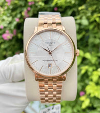 Load image into Gallery viewer, Tissot T Classic Carson Premium Automatic White Dial Rose Gold Steel Strap Watch for Men - T122.407.33.031.00