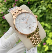 Load image into Gallery viewer, Tissot T Classic Carson Premium Automatic White Dial Rose Gold Steel Strap Watch for Men - T122.407.33.031.00