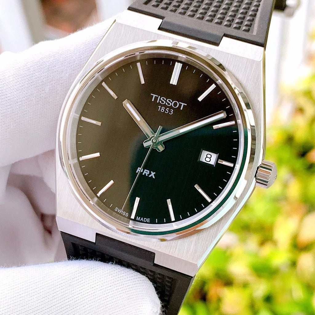 Tissot PRX Black Dial Black Rubber Strap Watch For Men - T137.410.17.051.00
