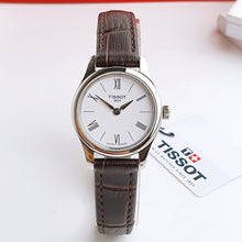 Load image into Gallery viewer, Tissot Tradition 5.5 Lady Silver Dial Brown Leather Strap Watch for Women - T063.009.16.018.00