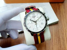 Load image into Gallery viewer, Tissot Quickster Chronograph NBA Miami Heat Edition White Dial Two Tone NATO Strap Watch for Men - T095.417.17.037.08