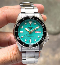 Load image into Gallery viewer, Seiko 5 Sports SKX Midi Automatic Teal Dial Silver Steel Strap Watch For Men - SRPK33K1