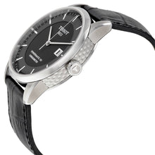 Load image into Gallery viewer, Tissot T Classic Luxury Powermatic 80 Black Dial Black Leather Strap Watch For Men - T086.408.16.051.00