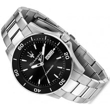 Load image into Gallery viewer, Maserati Competizione Automatic Black Dial Silver Steel Strap Watch For Men - R8823100002