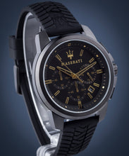 Load image into Gallery viewer, Maserati Successo Black Dial Black Rubber Strap Watch For Men - R8871621011