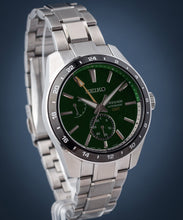 Load image into Gallery viewer, Seiko Presage Sharp Edged Series GMT Green Dial Silver Steel Strap Watch For Men - SPB219J1