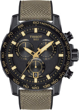 Load image into Gallery viewer, Tissot Supersport Chrono Black Dial Beige Nylon Strap Watch For Men - T125.617.37.051.01