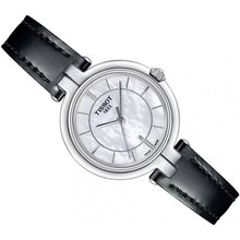 Load image into Gallery viewer, Tissot T Lady Flamingo Mother of Pearl White Dial Black Leather Strap Watch for Women - T094.210.16.111.00