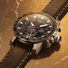 Load image into Gallery viewer, Tissot Supersport Chrono Black Dial Black Leather Strap Watch for Men - T125.617.16.051.00