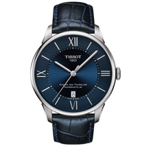 Load image into Gallery viewer, Tissot Chemin Des Tourelles Powermatic 80 Blue Dial Blue Leather Strap Watch for Men - T099.407.16.048.00
